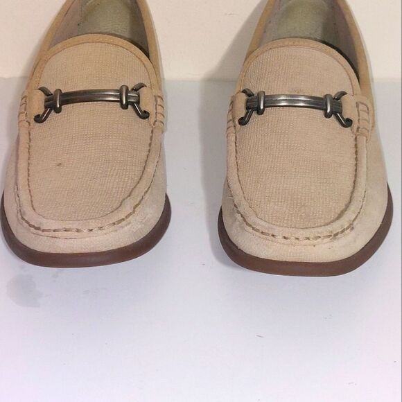 STACY ADAMS Men's Textured Leather Moc Toe Kelby Slip-on Loafers Beige Size 9M - Picture 9 of 14